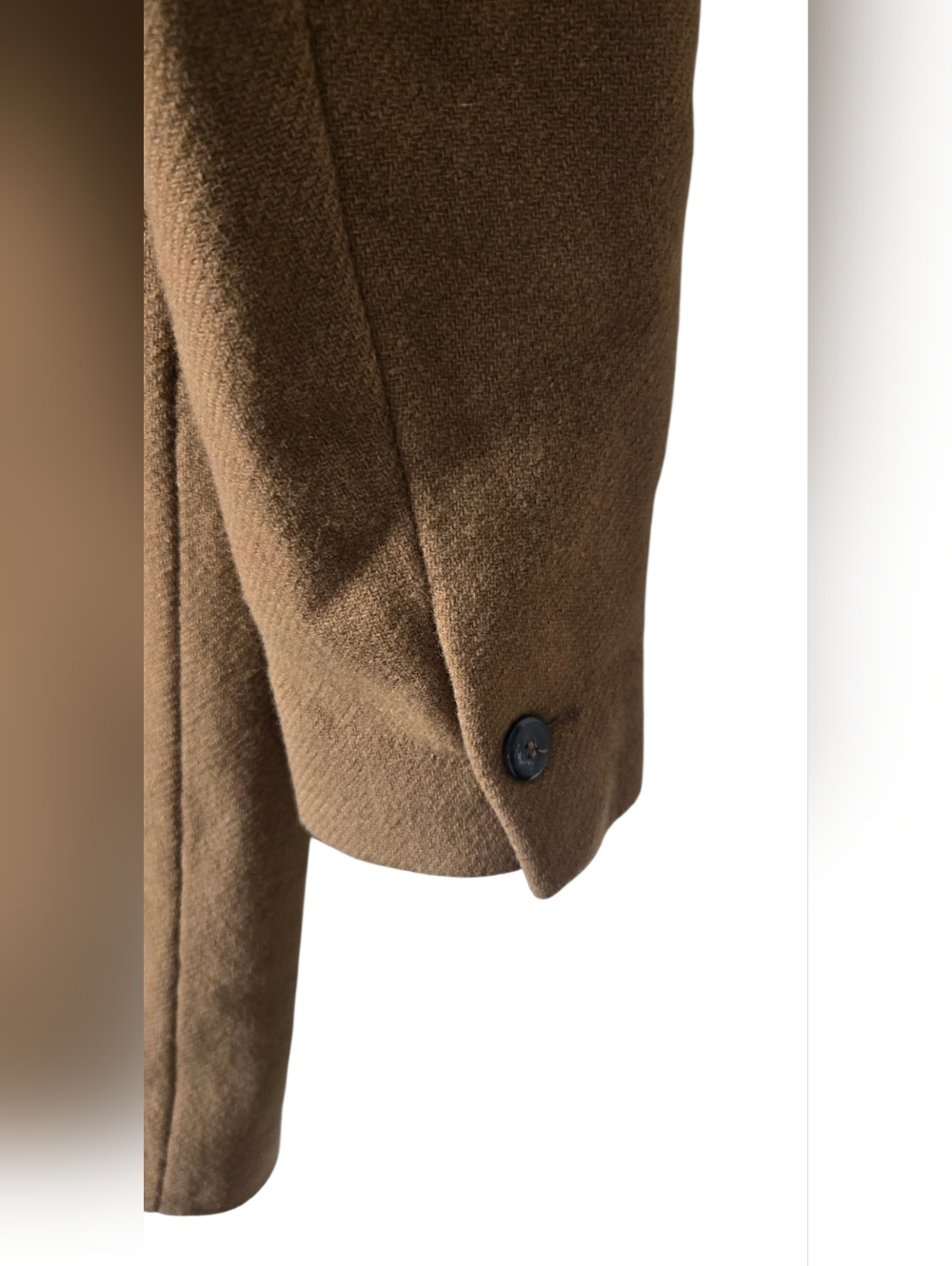Zara Double-Button Wool-Blend Pea Coat in Brown Size M - Picture 8 of 14